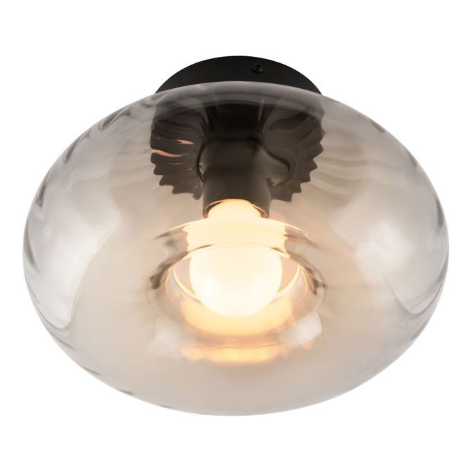 Decor Smoke Glass Ceiling E27 Black