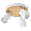 LED Spot Wood Line Plate 3xGU10 White and Wood Decor