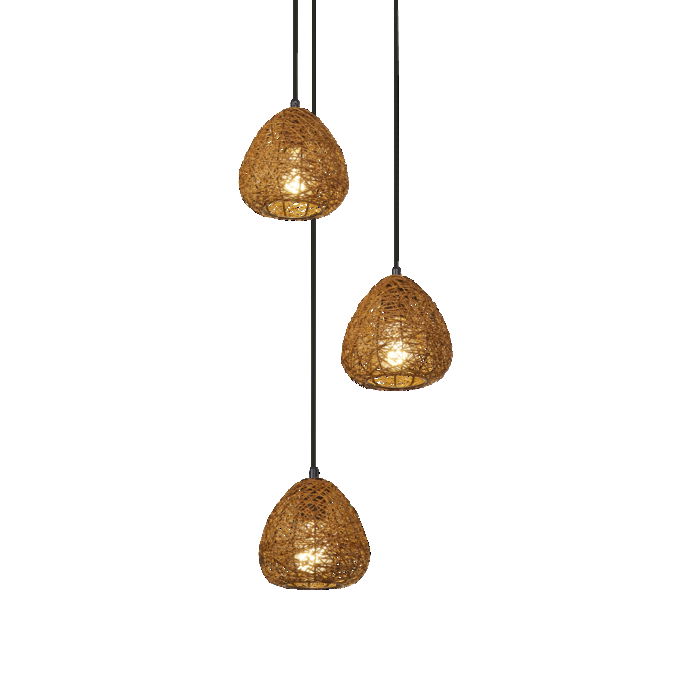 Decor Paper Drop Pendant Plate 3XE27 Beige