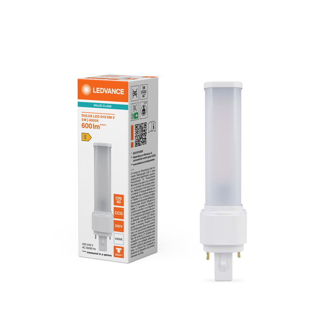 DULUX LED D10 EM & AC MAINS VALUE 5W 840 G24D-1