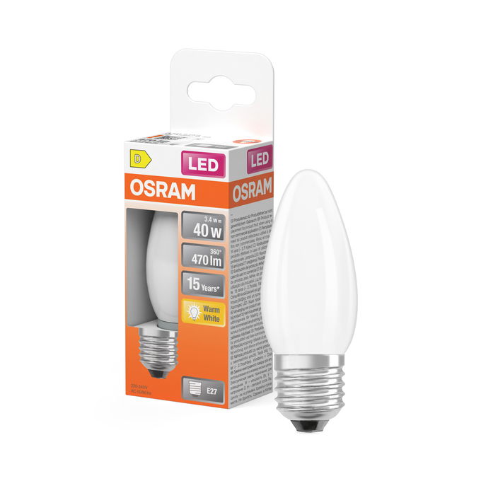LED Star Classic B 40 Filament 3.4W 827 Frosted E27