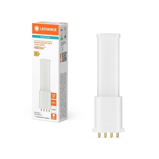 DULUX LED S/E7 AC MAINS VALUE  3.5W 840 2G7