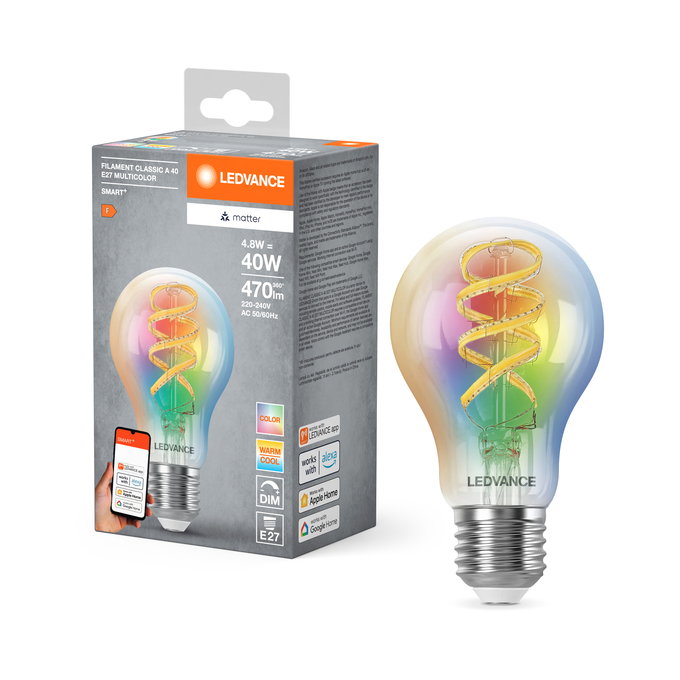 SMART+ MATTER Filament Multicolor Classic A40 4.8W E27