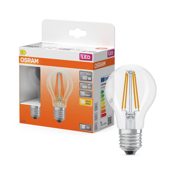 LED Star Classic A 60 Filament 5.9W 827 Clear E27