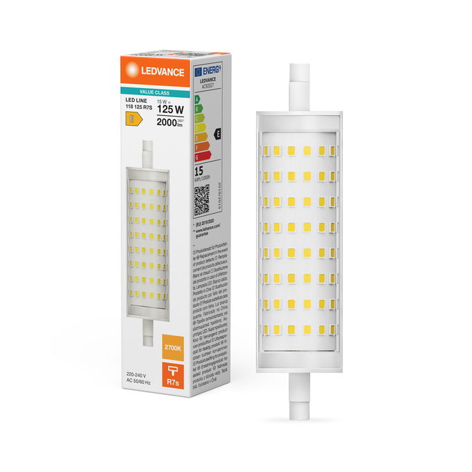 LED Line 118 125 300° V 15W 827 Clear R7s