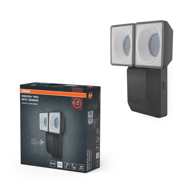 ENDURA PRO Spot Sensor 16W 4000K IP55 Dark Gray