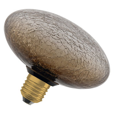 DECOR LED FLAT LAMP 3.5W 827 E27 Non-Dim  IN CRACKED GLASS FLATTENED BROWN