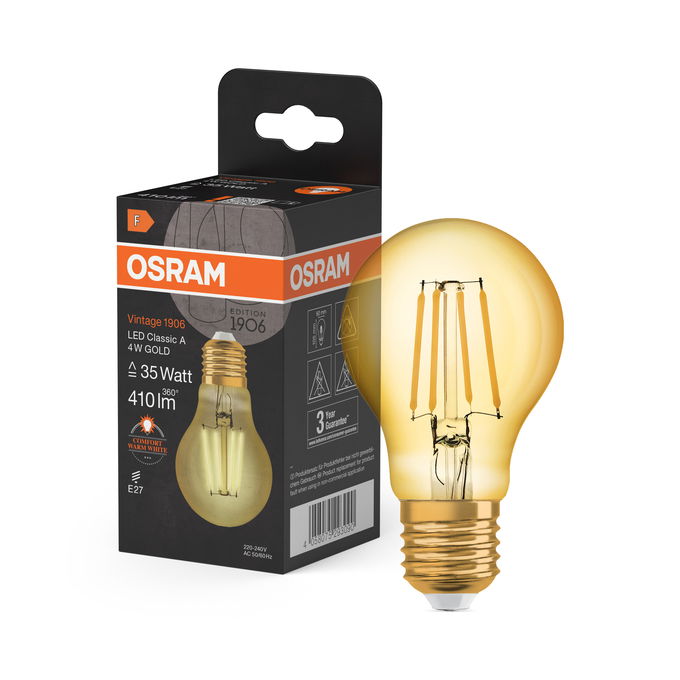 Vintage 1906 Classic A 35 Filament 4W 824 Gold E27