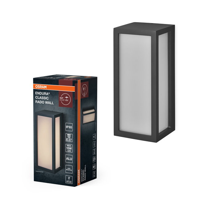 ENDURA Classic E27 IP65 Rado Wall Darke Grey
