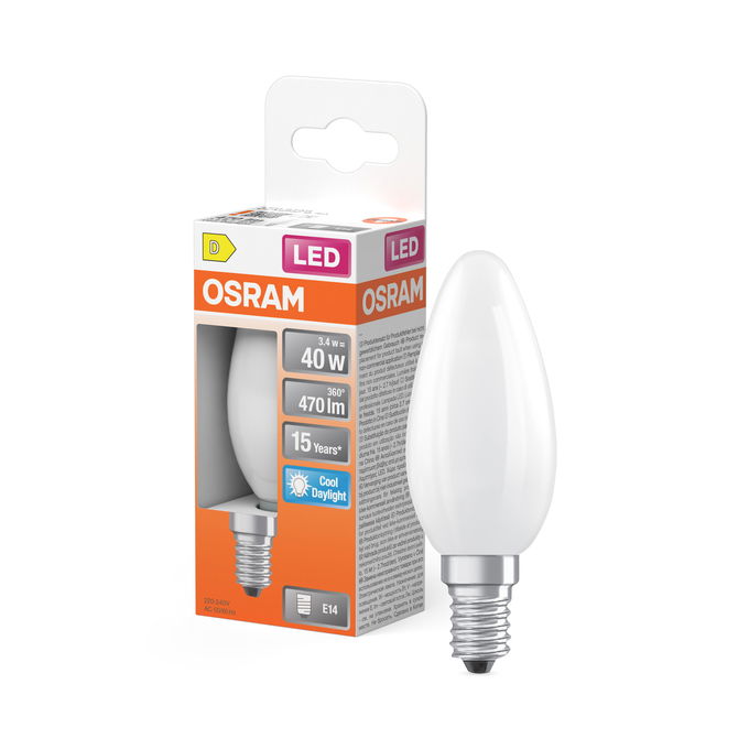 LED Star Classic B 40 Filament 3.4W 865 Frosted E14