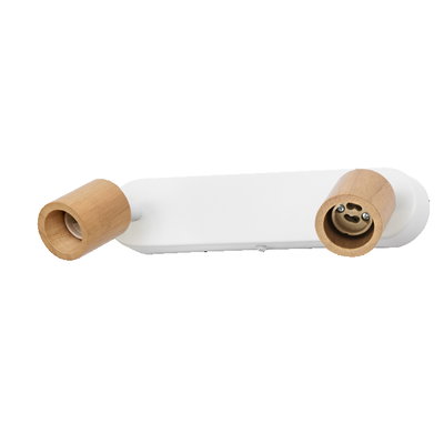 LED Spot Brick 2xGU10 White and Wood