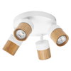 LED Spot Half Wood Line Plate 4xGU10 White and Wood Decor