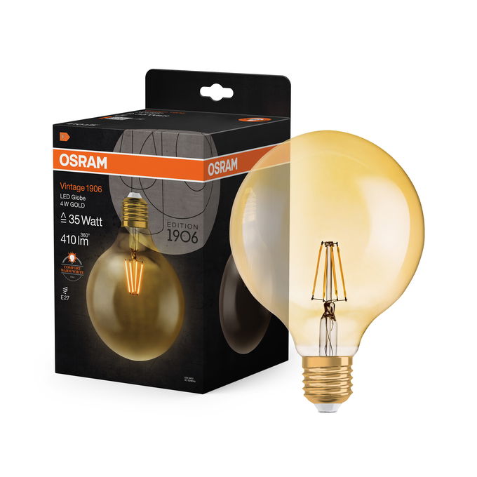 OSRAM VINTAGE GLOBE 4W 320LM 2400K E27 IP20 230V