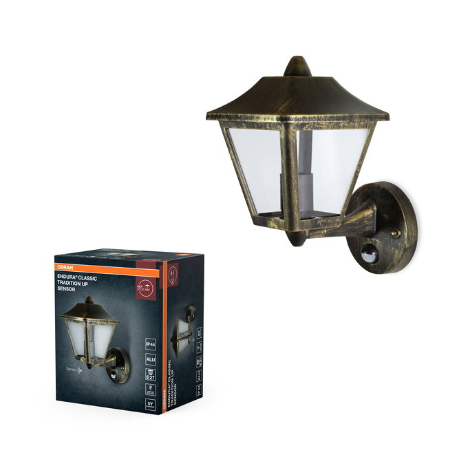 ENDURA Classic Tradition Up Sensor E27 Gold
