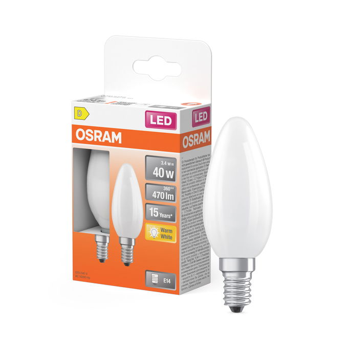 LED Star Classic B 40 Filament 3.4W 827 Frosted E14