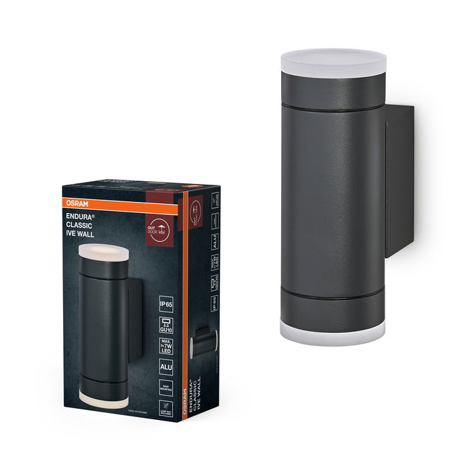 ENDURA Classic GU10 IP65 Ive Wall Dark Grey