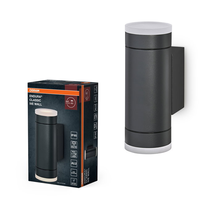 ENDURA Classic GU10 IP65 Ive Wall Dark Grey