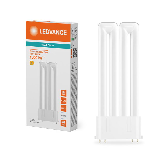 DULUX LED F24 EM & AC MAINS VALUE  12W 840 2G10