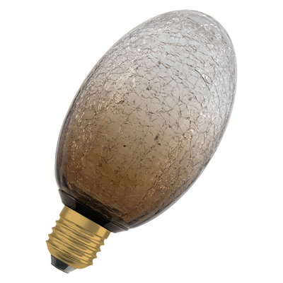 DECOR LED FLAT LAMP 3.5W 827 E27 Non-Dim  IN CRACKED GLASS LONG BROWN