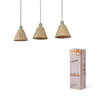 Decor Raffia Pendant Linear 3XE27 Green