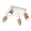 LED Spot Brick 4xGU10 Plate White and Wood