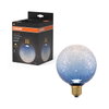 DECOR LED FLAT LAMP 3.5W 827 E27 Non-Dim  IN CRACKED GLASS ROUND BLUE