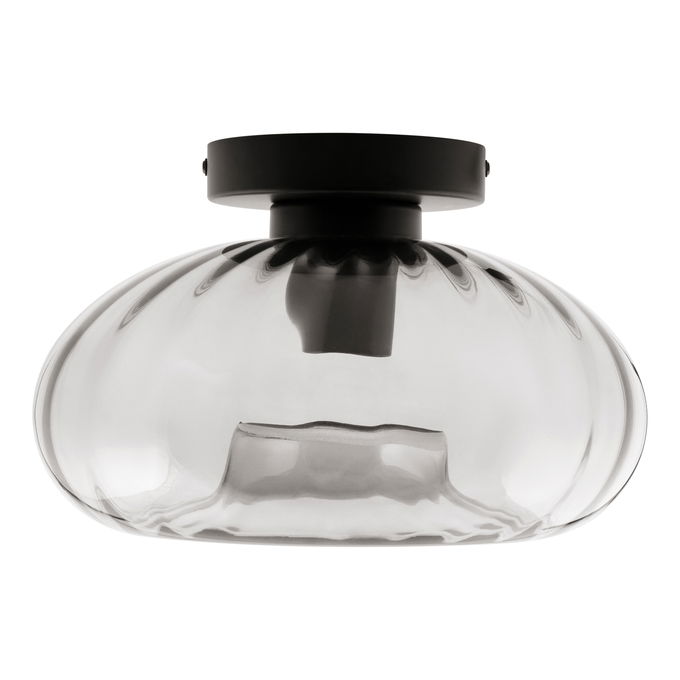 Decor Smoke Glass Ceiling E27 Black