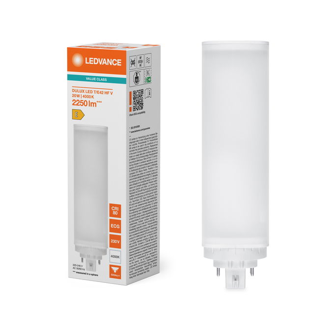 DULUX LED T/E42 HF & AC MAINS VALUE 20W 840 GX24Q-4
