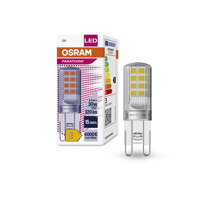 LED PIN 30 300° P 2.6W 840 Clear G9
