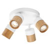 LED Spot Half Wood Line Plate 4xGU10 White and Wood Decor