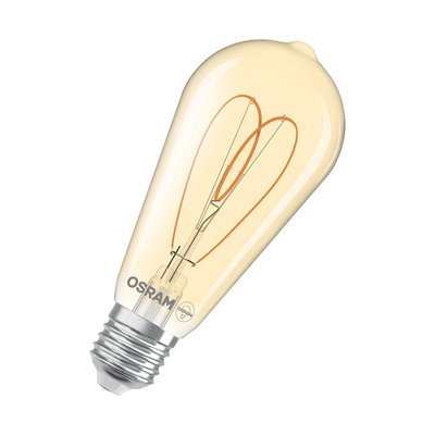 Vintage 1906 Edison 60 Heart Filament DIM 8W 922 Gold E27