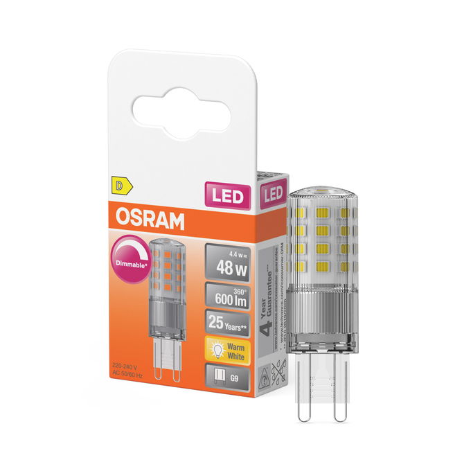 LED PIN 50 320° DIM 4.4W 827 Clear G9
