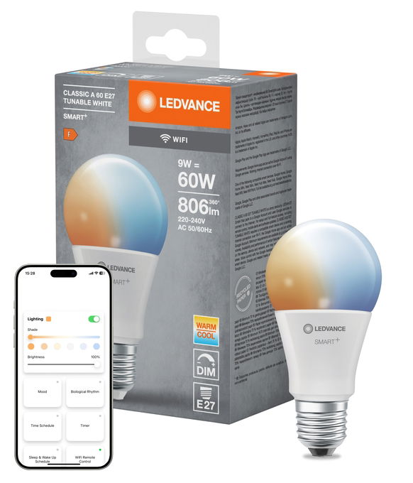 SMART WIFI A60 9W 230V TW FR E27 SINGLE PACK