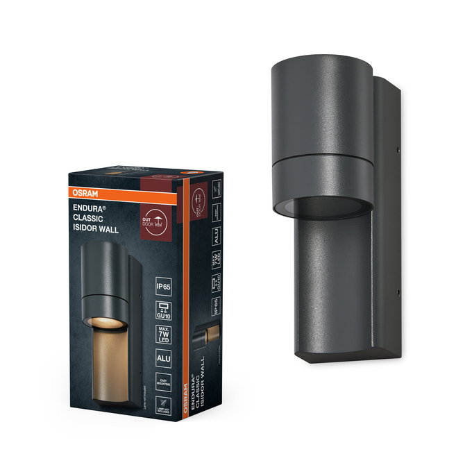 ENDURA Classic GU10 IP65 Isidor Wall Dark Grey