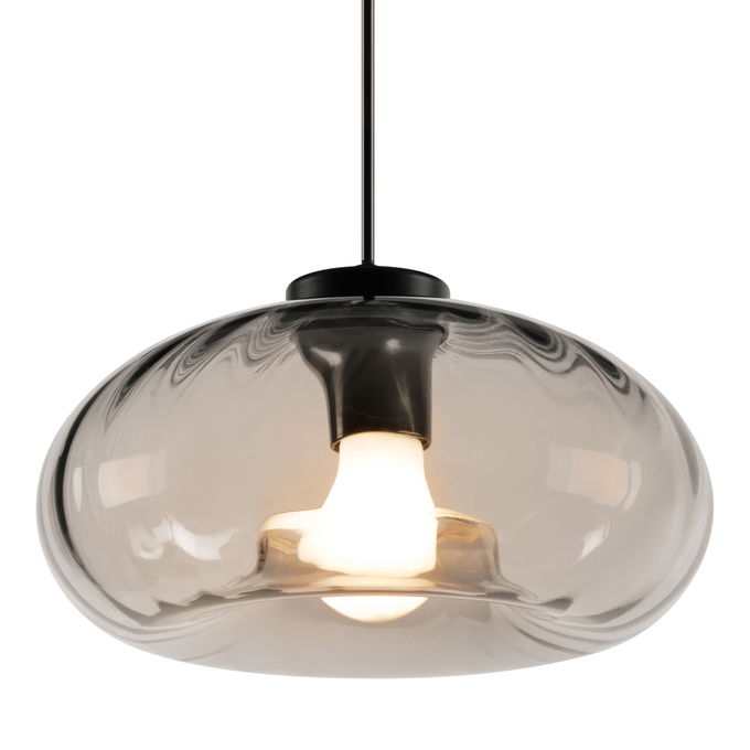 Decor Smoke Glass Pendant E27 Black