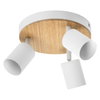 LED Spot Wood Line Plate 3xGU10 White and Wood Decor