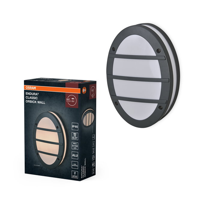 ENDURA Classic E27 IP65 Orbick Wall Dark Grey
