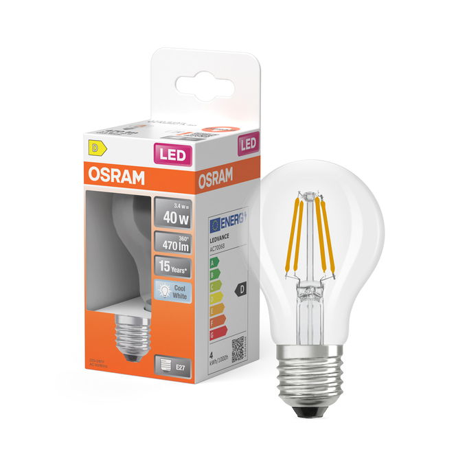 LED Star Classic A 40 Filament 3.4W 840 Clear E27