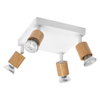 LED Spot Brick 4xGU10 Plate White and Wood
