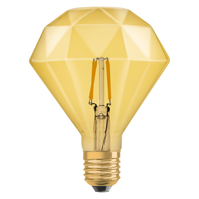 Vintage 1906 Edison 40 Filament Diamond 4W 824 Gold E27