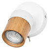 LED Spot Half Wood Line 1xGU10 White and Wood Decor