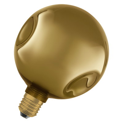 DECOR LED FLAT LAMP 3.5W 827 E27 Non-DIM IN ELECTRO GLASS MEDIUM GOLD