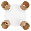 LED Spot Half Wood Line Plate 4xGU10 White and Wood Decor