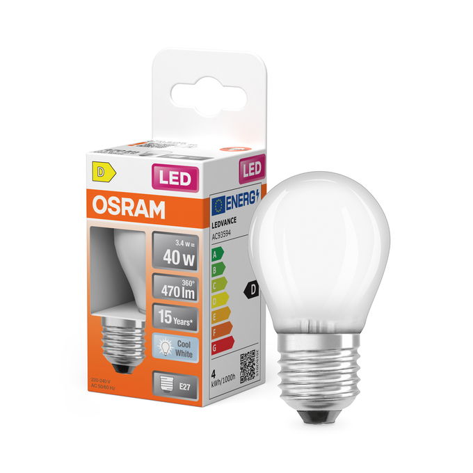 LED Star Classic P 40 Filament 3.4W 840 Frosted E27