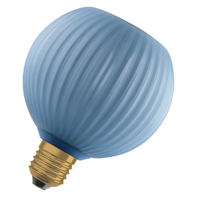 DECOR LED FLAT LAMP 3.5W 827 E27 Non-DIM IN COLOURED GLASS GLOBE BLUE