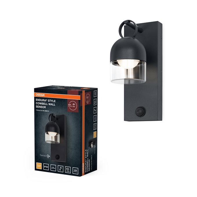 ENDURA Style Cowbell IP65 Wall Sensor 6W Dark Grey