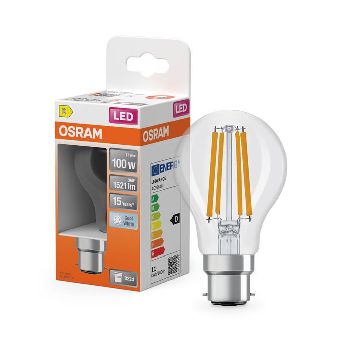 LED Star Classic A 100 Filament 11W 840 Clear B22d