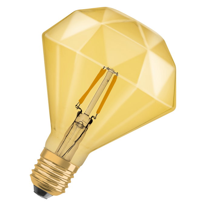 Vintage 1906 Edison 40 Filament Diamond 4W 824 Gold E27
