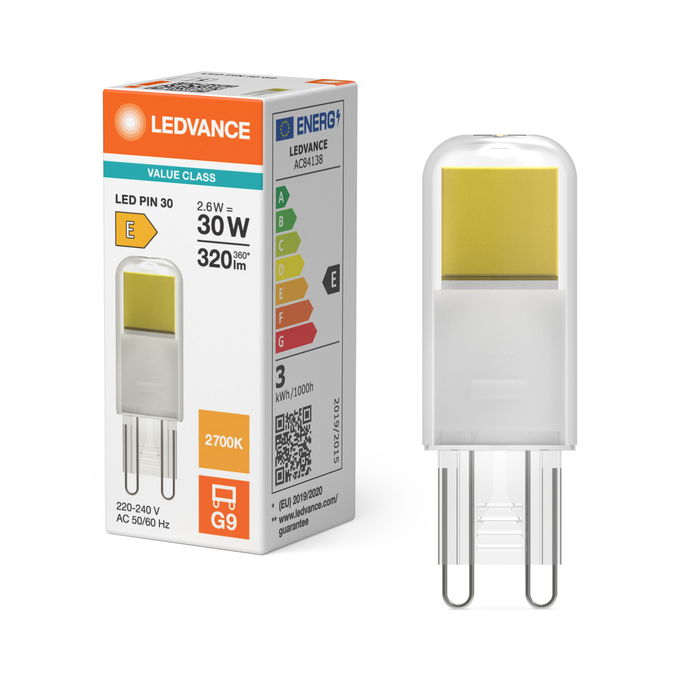 LED PIN 30 320° 2.6W 827 Clear G9