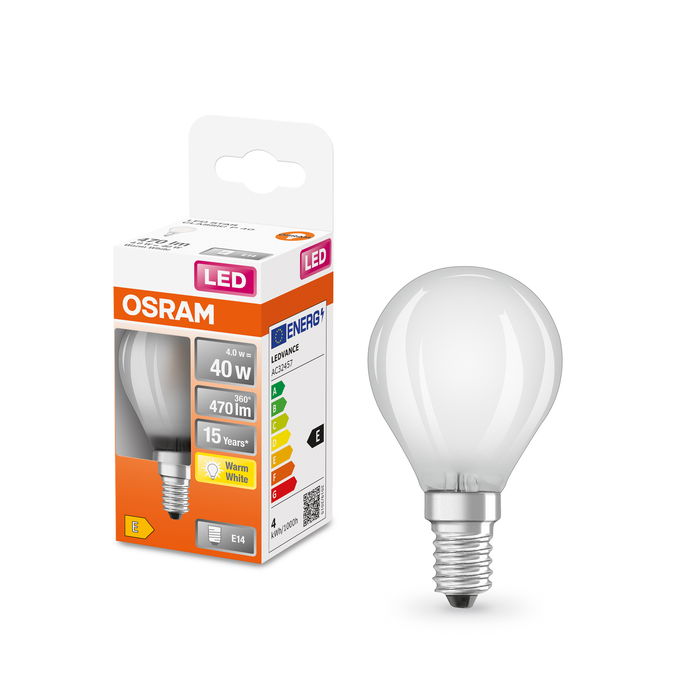 LED Star Classic P 40 4W 827 Frosted E14